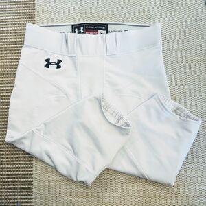 Under Armour XL White Utility Baseball Knicker Pants Mens Pro Stretch Belted